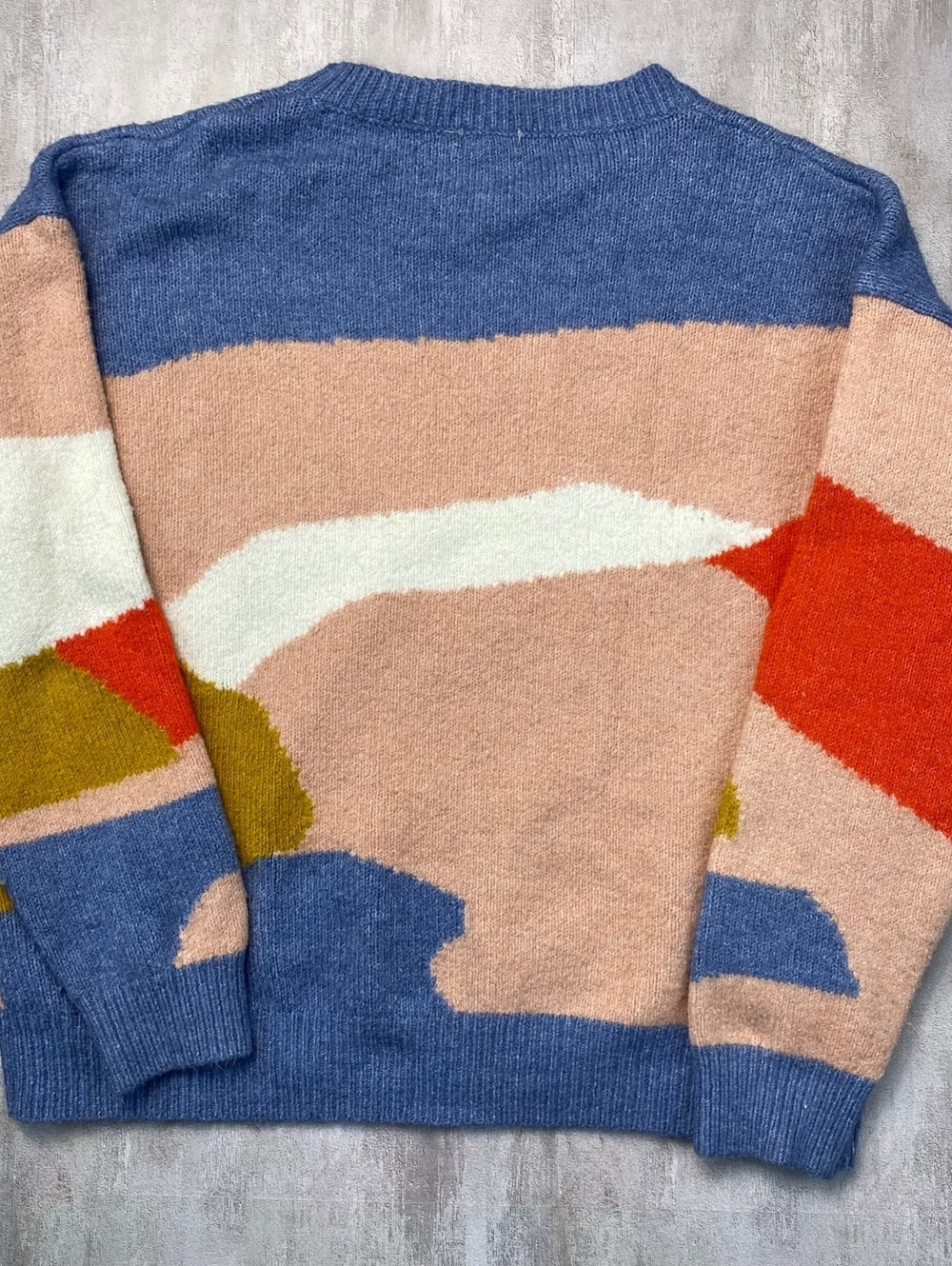 Debut Womens Extra Small Abstract Colorblock Knit Sweater Oversized - Picture 7 of 7